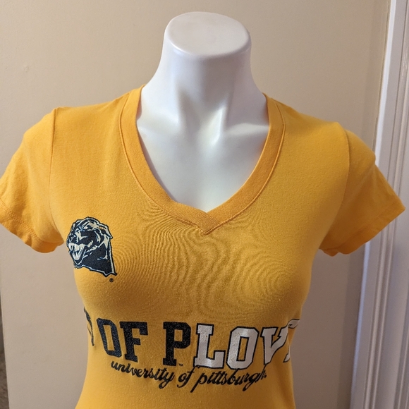 Soffe University of Pittsburgh Panthers Love bright yellow t-shirt size small - Picture 4 of 8